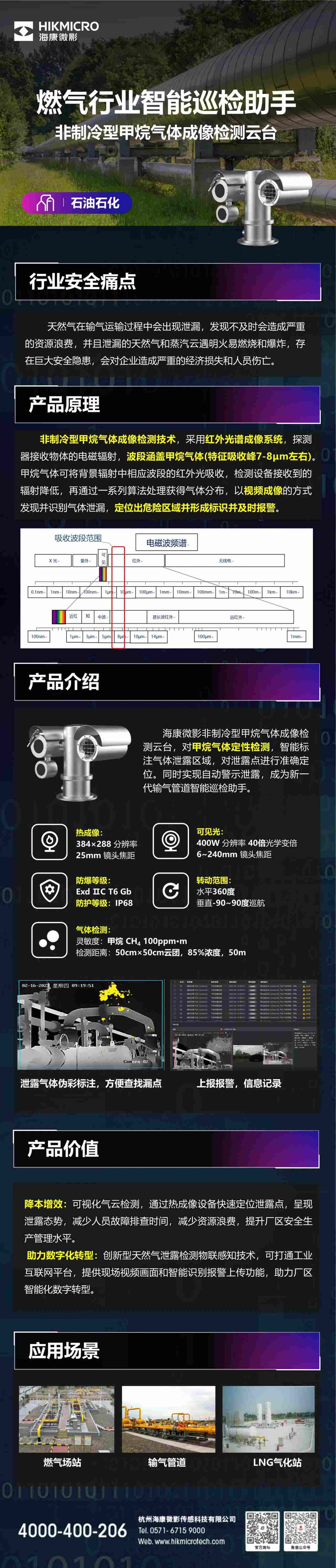 非制冷型甲烷气体检测云台规格图