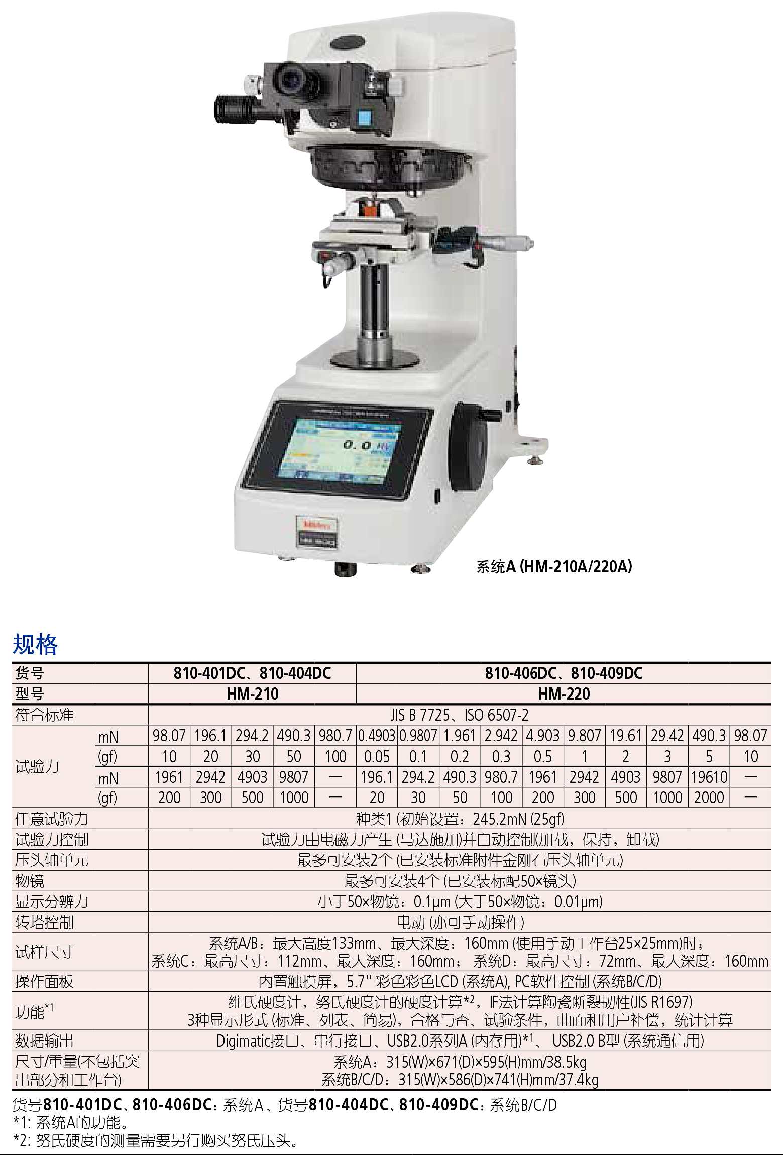 显微维氏硬度计规格图