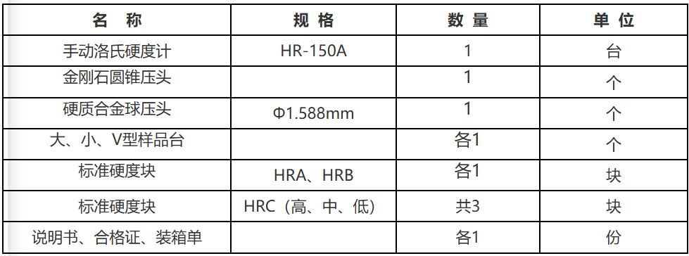 HR-150A型手动洛氏硬度计规格图