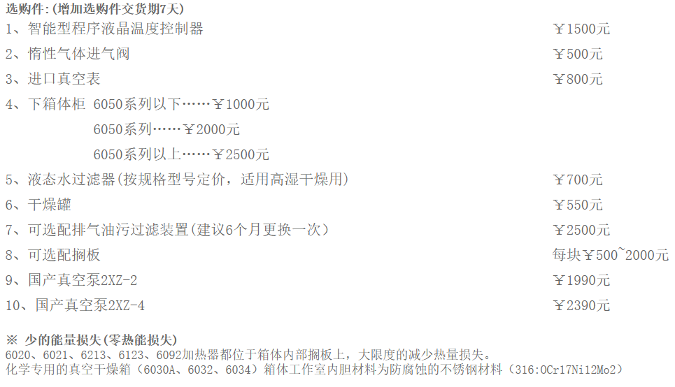 真空干燥箱/台式规格图